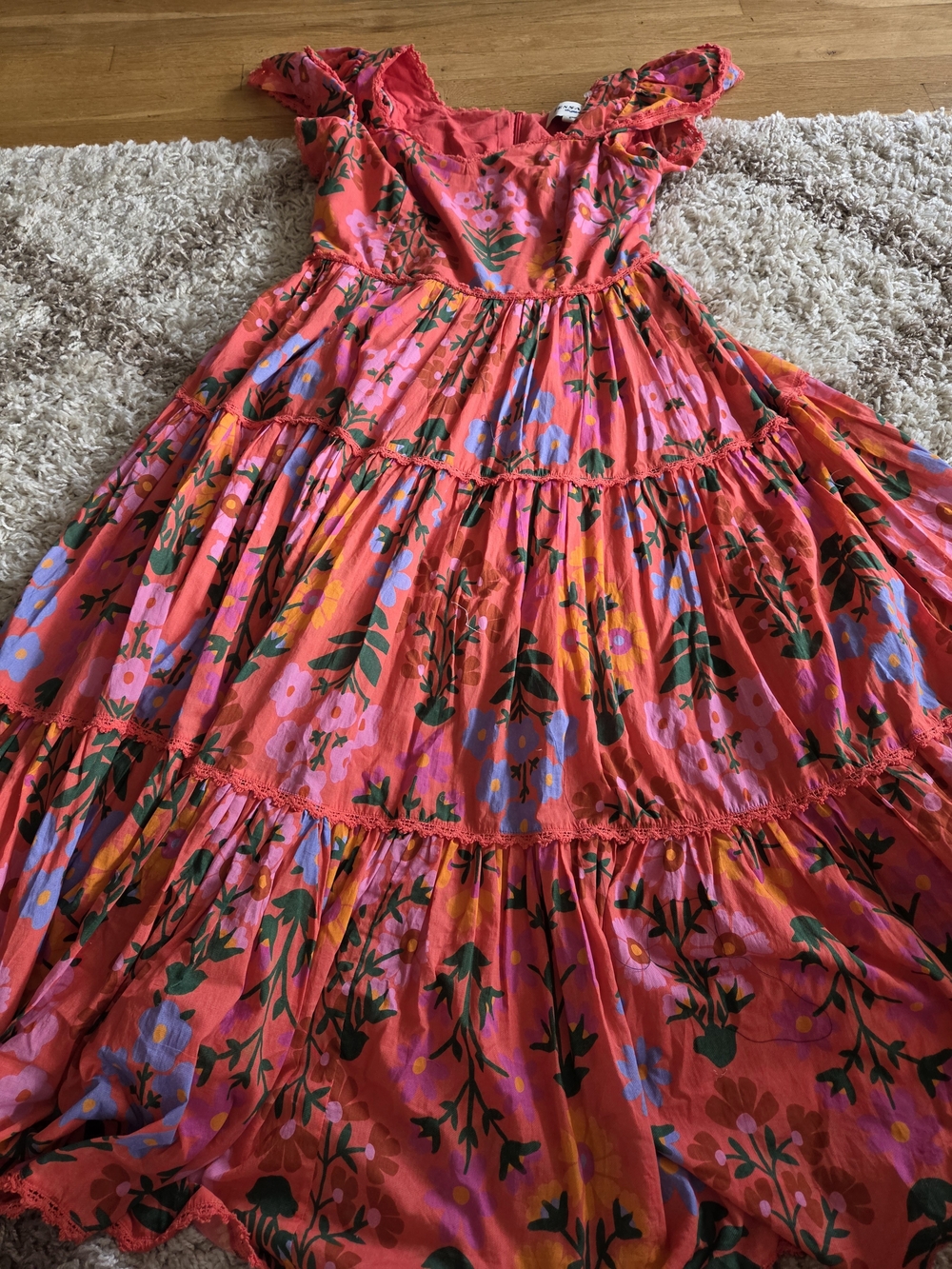 JessaKae Coral Pink Floral Maxi Dress